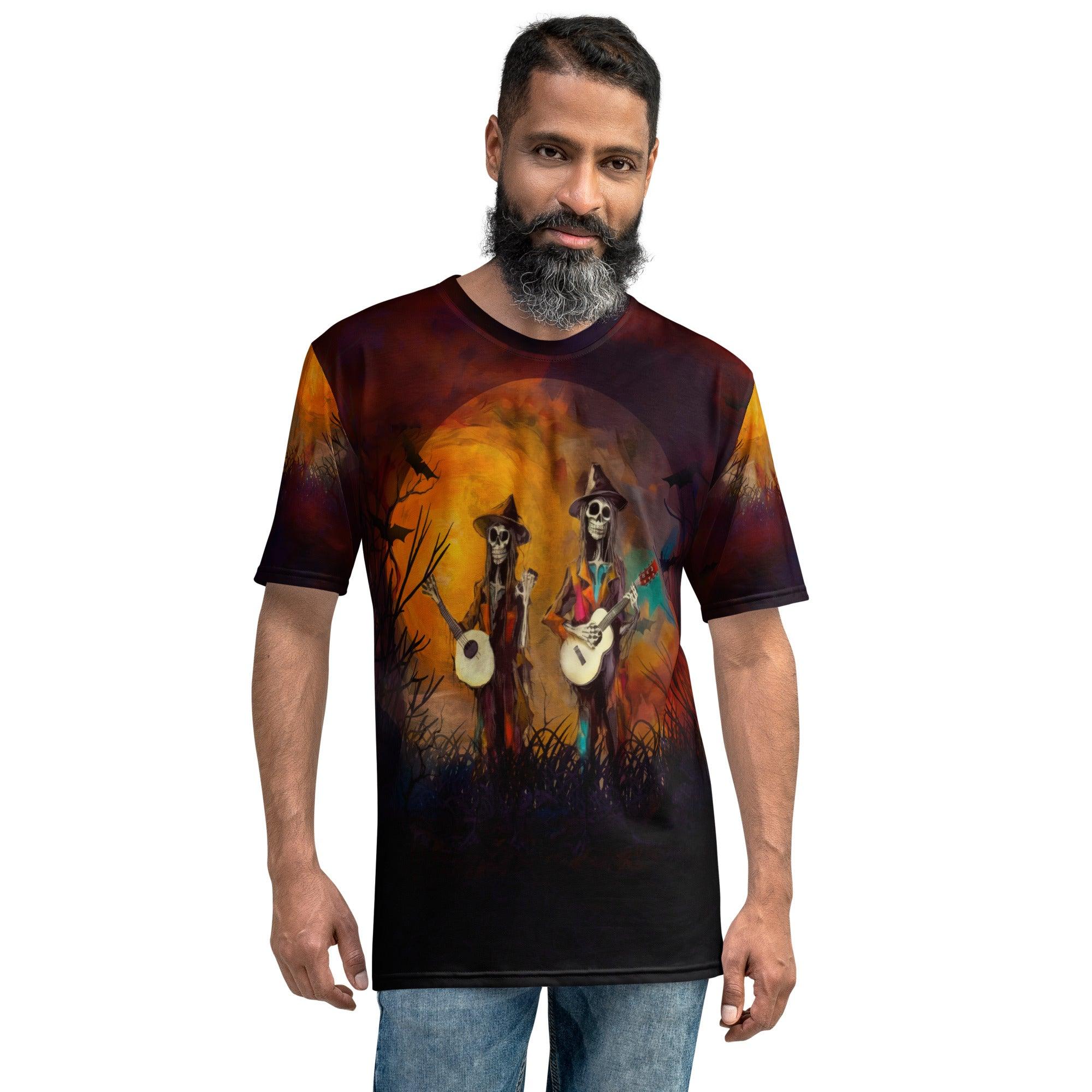 Haunted Pumpkin Patch Men's Halloween Crew Neck Tee - Beyond T-shirts