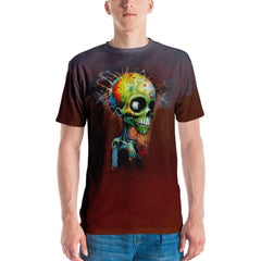 Candy Corn Chaos Halloween Men's Crew Neck T-Shirt - Beyond T-shirts