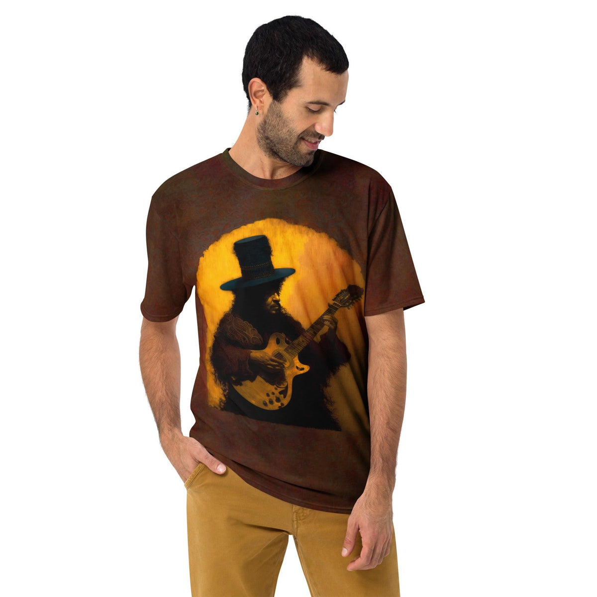 Electric Guitar Groove Men's Crew Neck T-Shirt - Beyond T-shirts