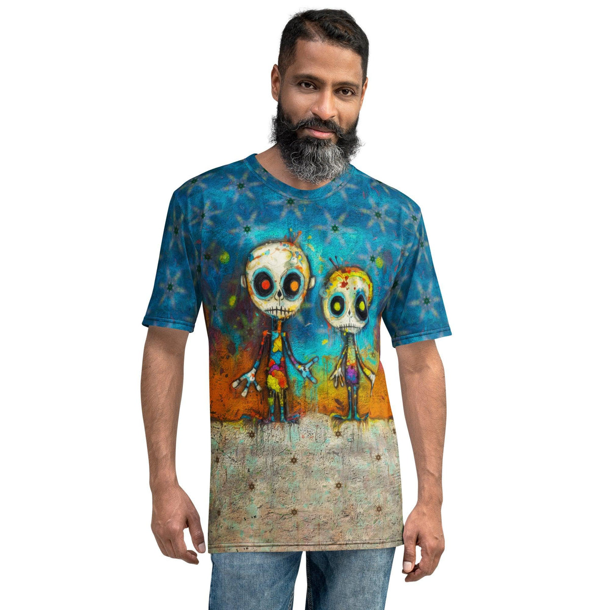 Ghostly Greetings All-Over Print Men's Crew Neck T-Shirt - Beyond T-shirts