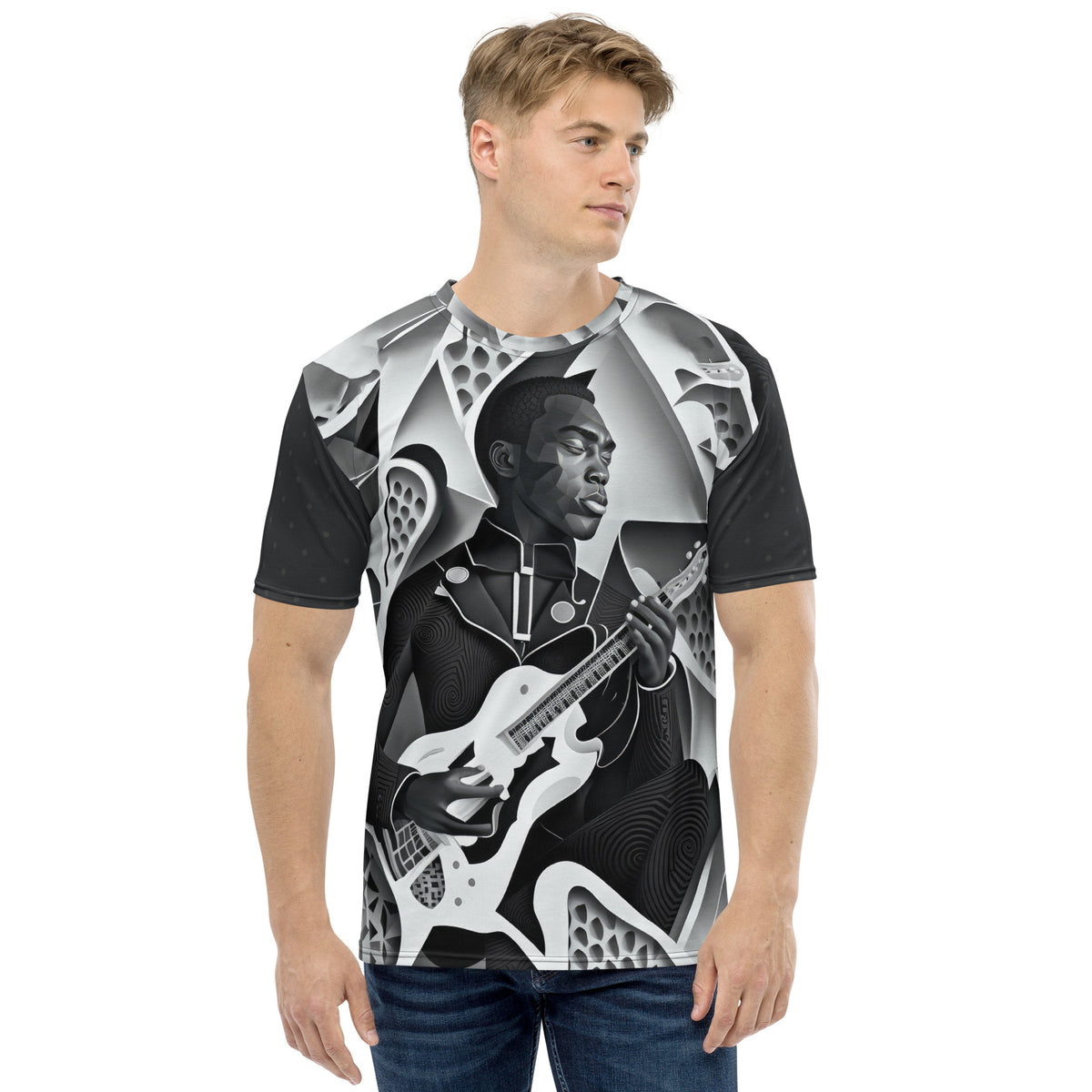 Bass Beat All-Over Print Men's Crew Neck T-Shirt