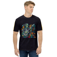 Unique Audio Inspired Design on Men's Crew Neck T-Shirt