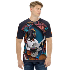 Jazzed Up Notes All-Over Print Men's Crew Neck T-Shirt