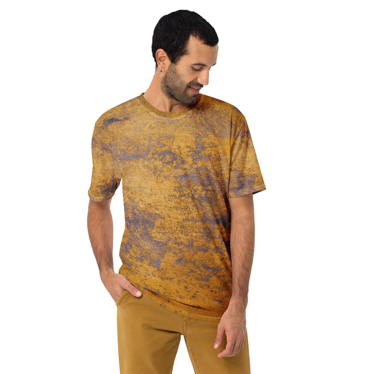 Weathered Stone All-Over Print Men's Crew Neck