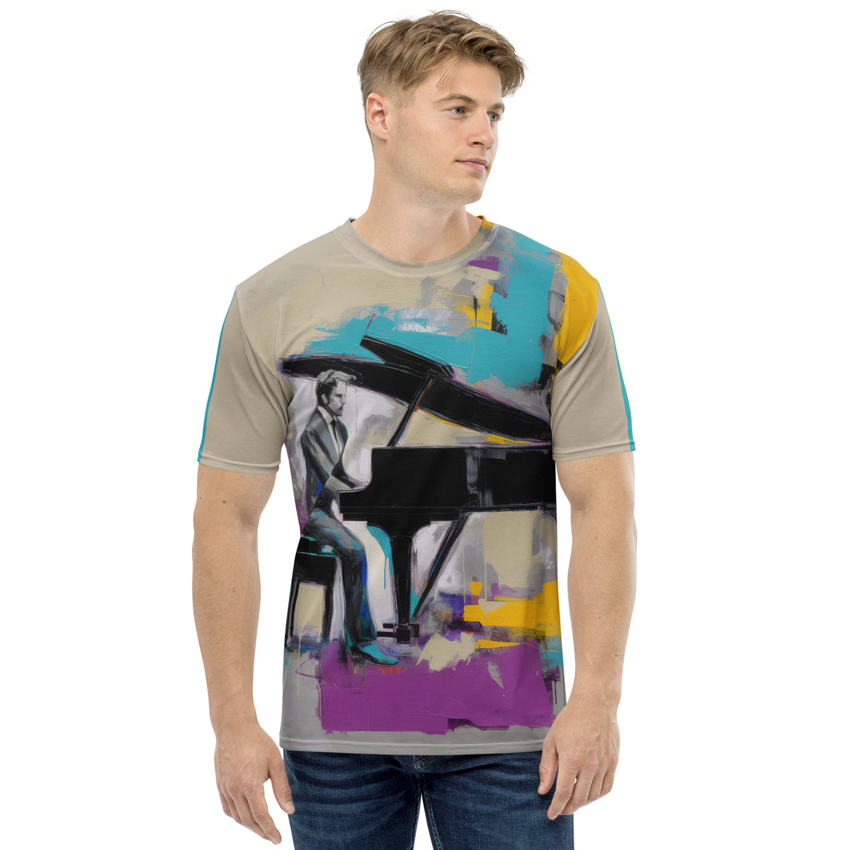 Muted Tones All-Over Print Men's Crew Neck T-Shirt