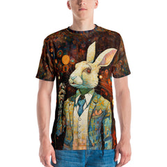 Wise Rabbit All-Over Print Men's Crew Neck T-Shirt