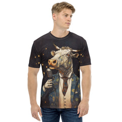 Gentleman Cow All-Over Print Men's Crew Neck T-Shirt