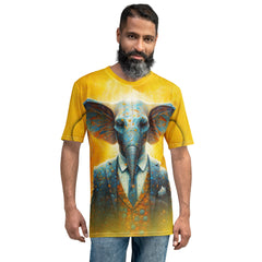 Hipster Elephant All-Over Print Men's Crew Neck T-Shirt