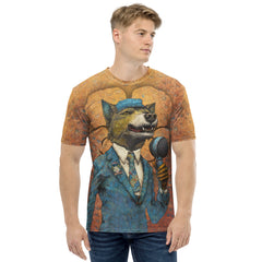 Hiker Dog All-Over Print Men's Crew Neck T-Shirt