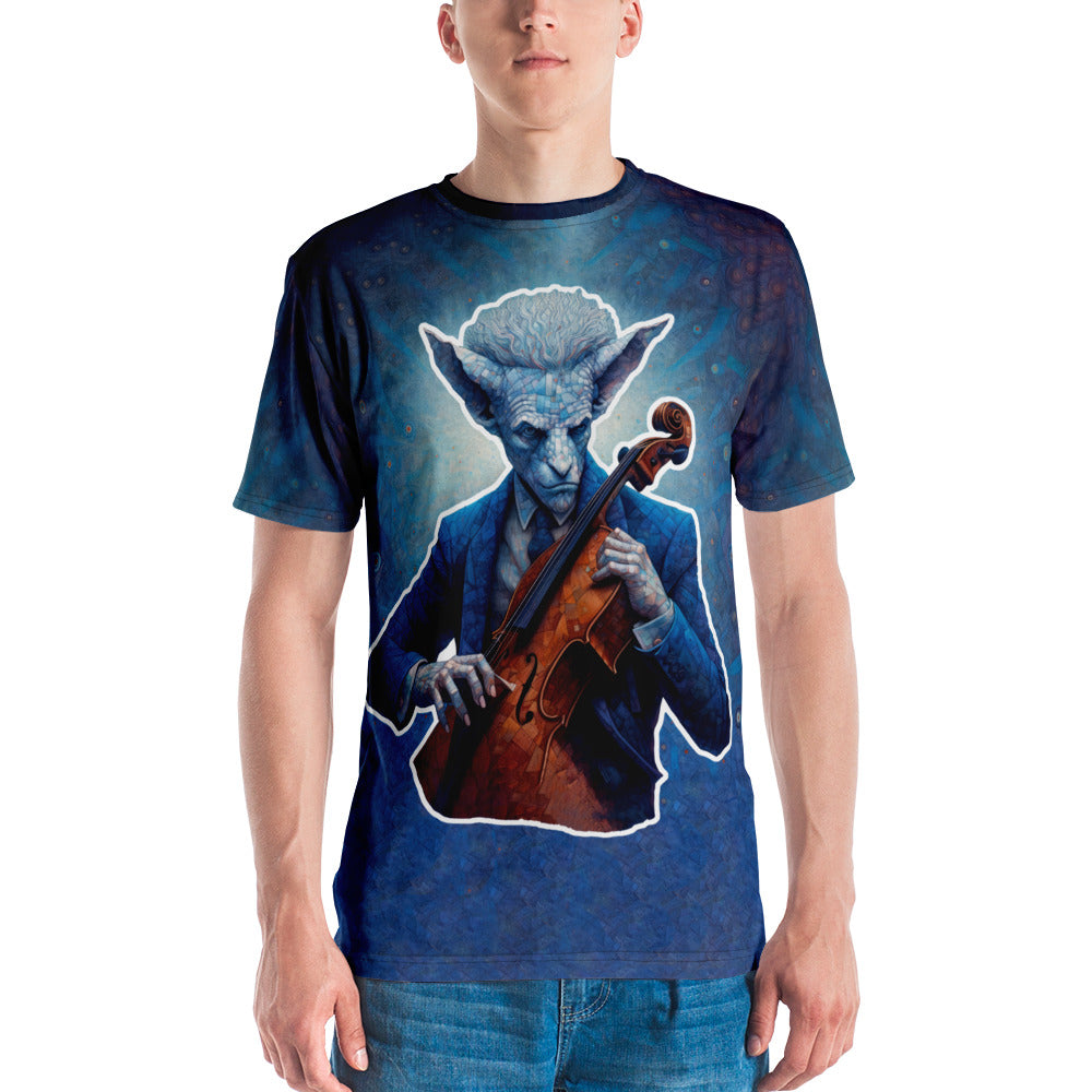 Spectacled Alien All-Over Print Men's Crew Neck T-Shirt