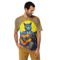 Retro Cat Men's Crew Neck T-Shirt