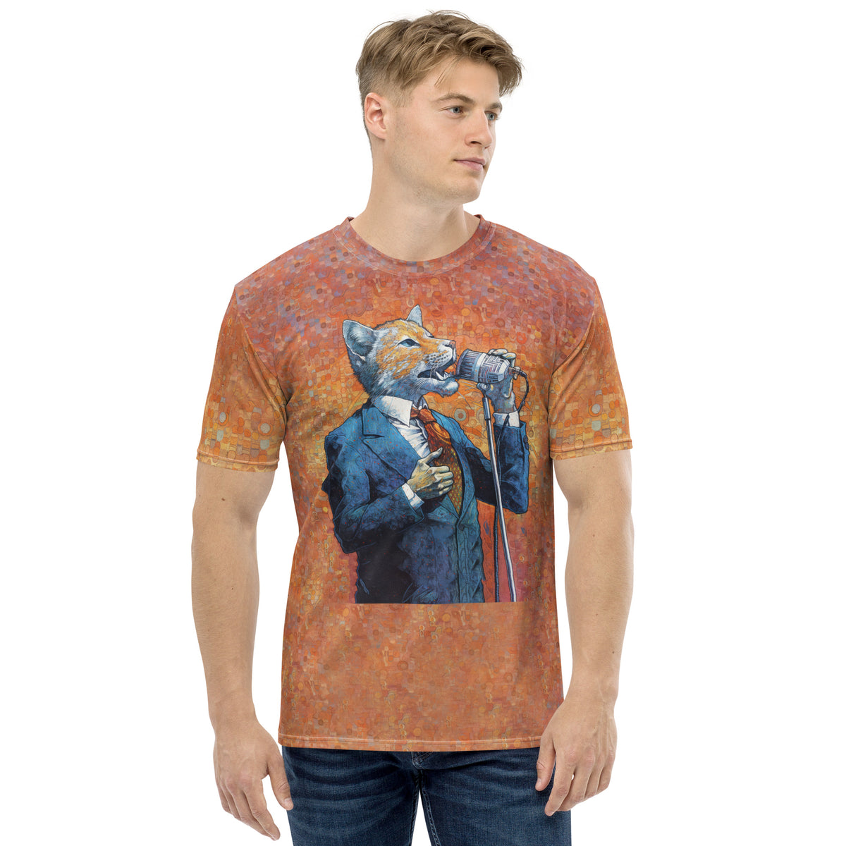 Explorer Elephant All-Over Print Men's Crew Neck T-Shirt