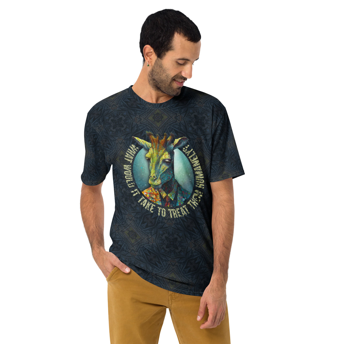 Pensive Hedgehog Philosopher All-Over Print Men's T-Shirt
