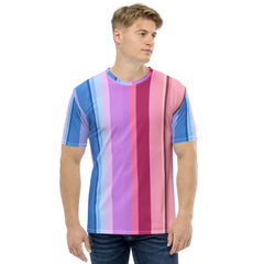 Dynamic Stripes All-Over Print Men's Crew Neck T-Shirt