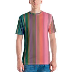 Psychedelic Prism Colorful Stripe All-Over Print Men's Crew Neck T-Shirt