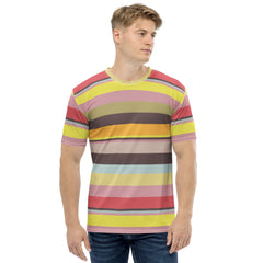 Fiesta Fiesta Colorful Stripe All-Over Print Men's Crew Neck T-Shirt