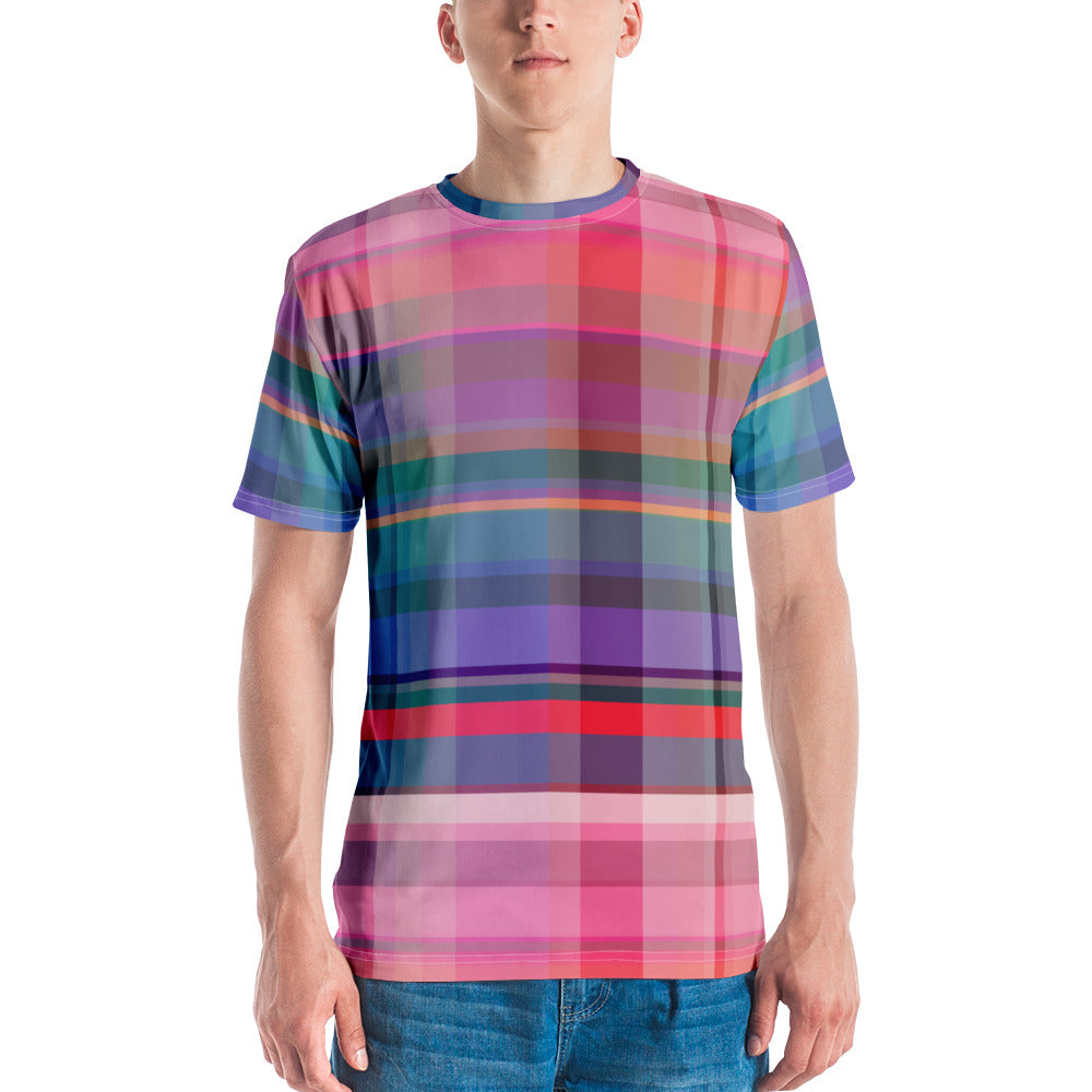 Brighten your wardrobe with the Rainbow Spectrum Men's T-Shirt, showcasing a full spectrum of colors for a lively look.