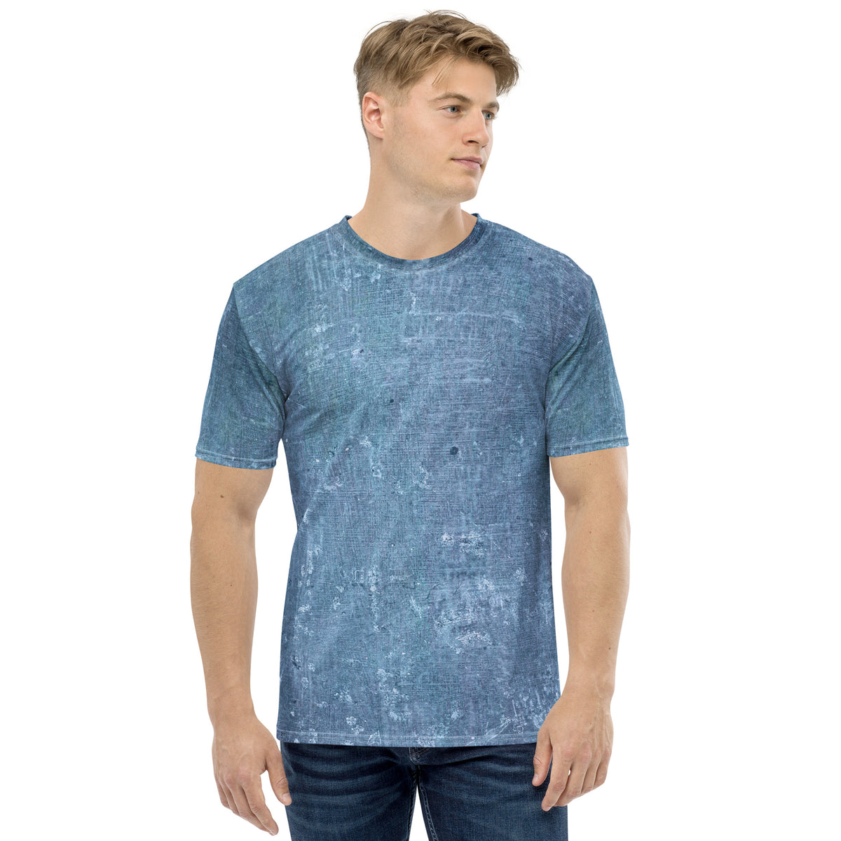 Vibrant Rainbow Ripple effect on Men's Crew Neck T-Shirt