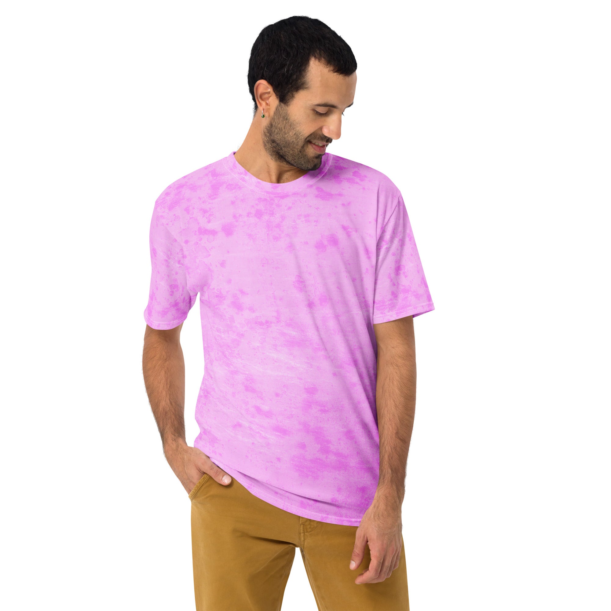 Vibrant Psychedelic Burst design on Men's Crew Neck T-Shirt