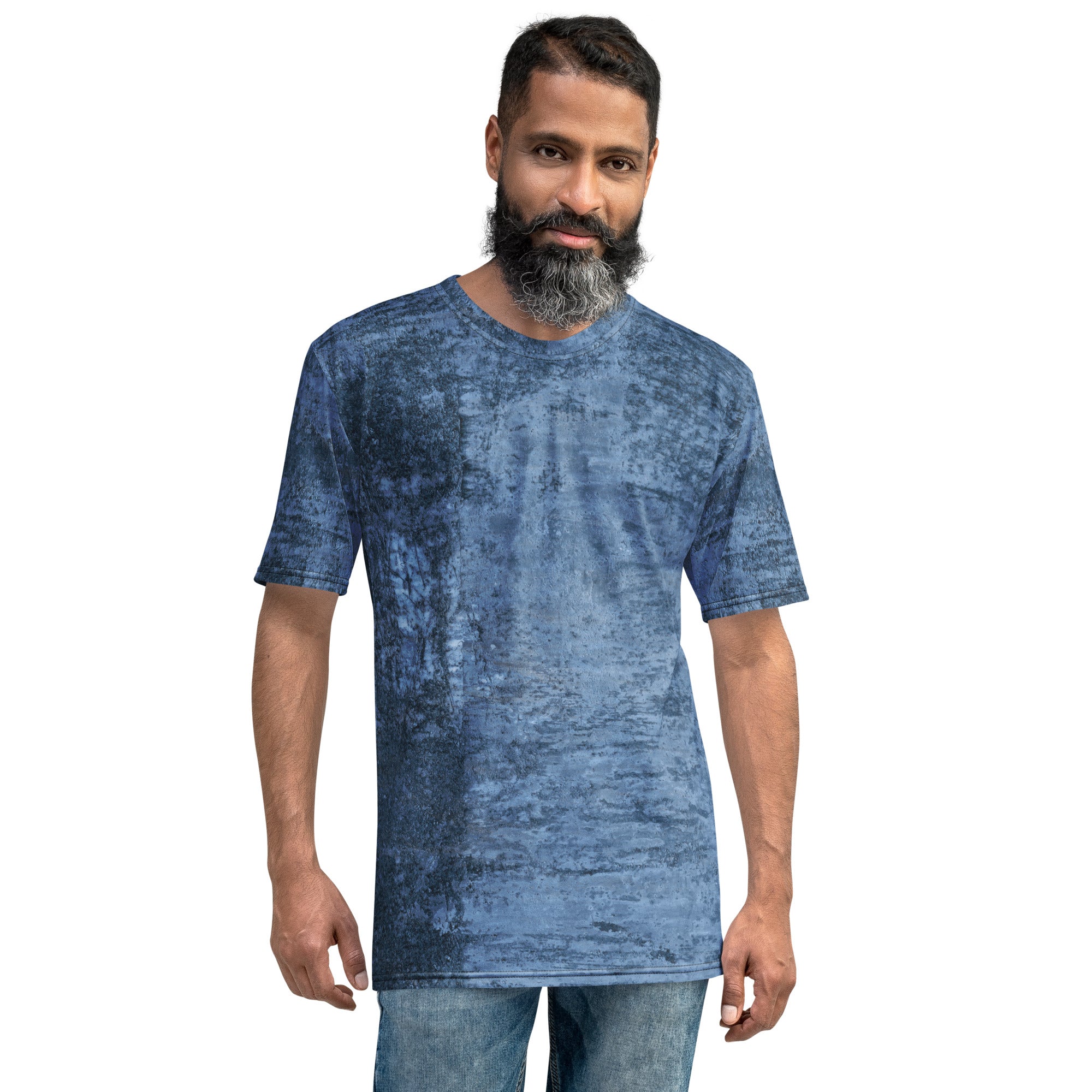 Vibrant Spectrum Splash design on Men's Crew Neck T-Shirt