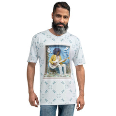 Lotus Bloom design on men's crew neck t-shirt