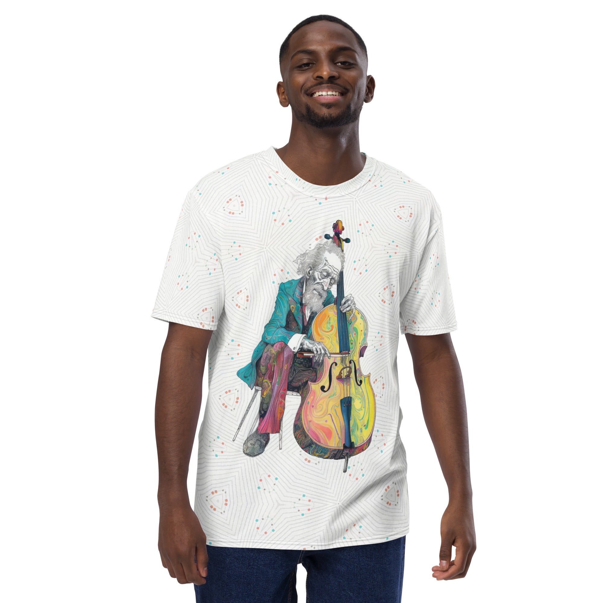 Floral Harmony Men's Crewneck Tee front view