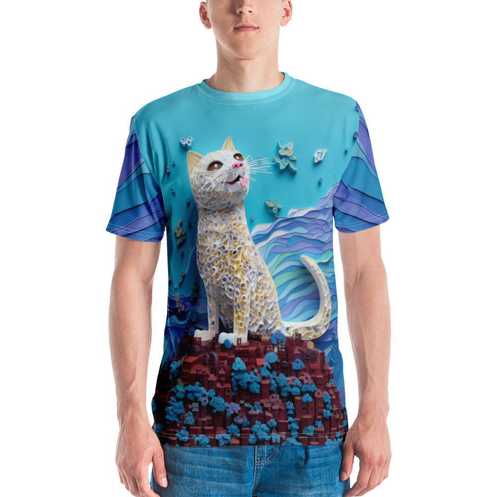 Man wearing Paper Tiger Jungle Men's Crew Neck T-Shirt in nature.