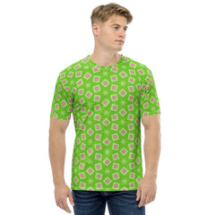 Man wearing Urban Mosaic crewneck t-shirt outdoors