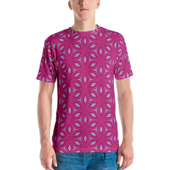 Tropical Paradise mens crewneck t-shirt with colorful design