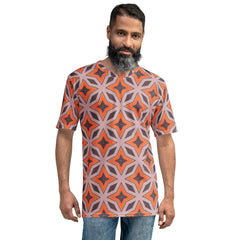 Men's Tribal Pattern Crewneck Tee in Natural Setting