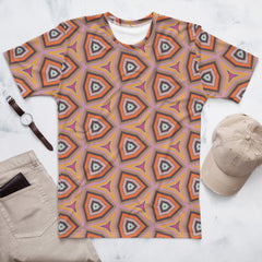 Oceanic Rhythm Men's Crewneck T-Shirt with vibrant wave design