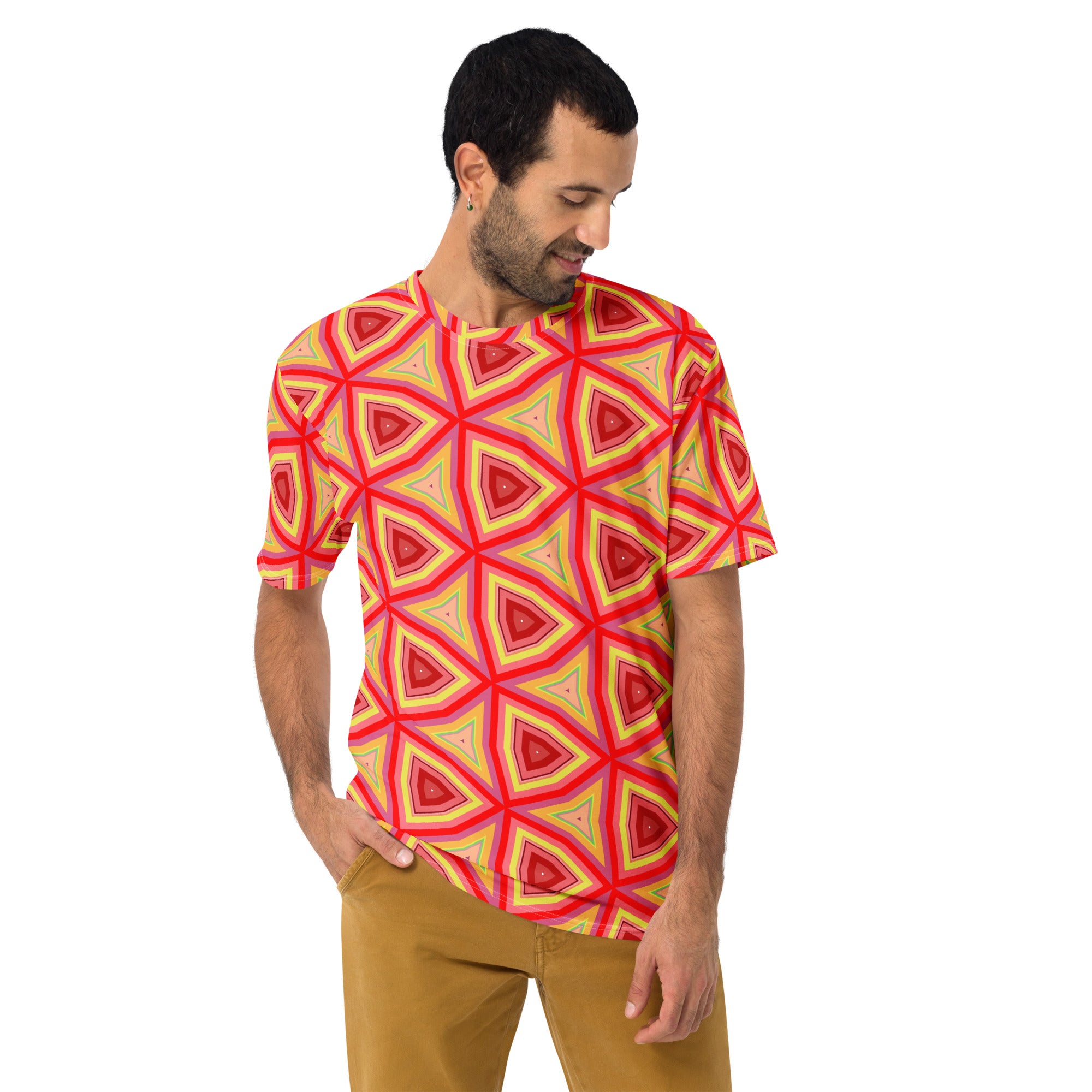 Fashionable Desert Mirage crewneck t-shirt for men with desert print