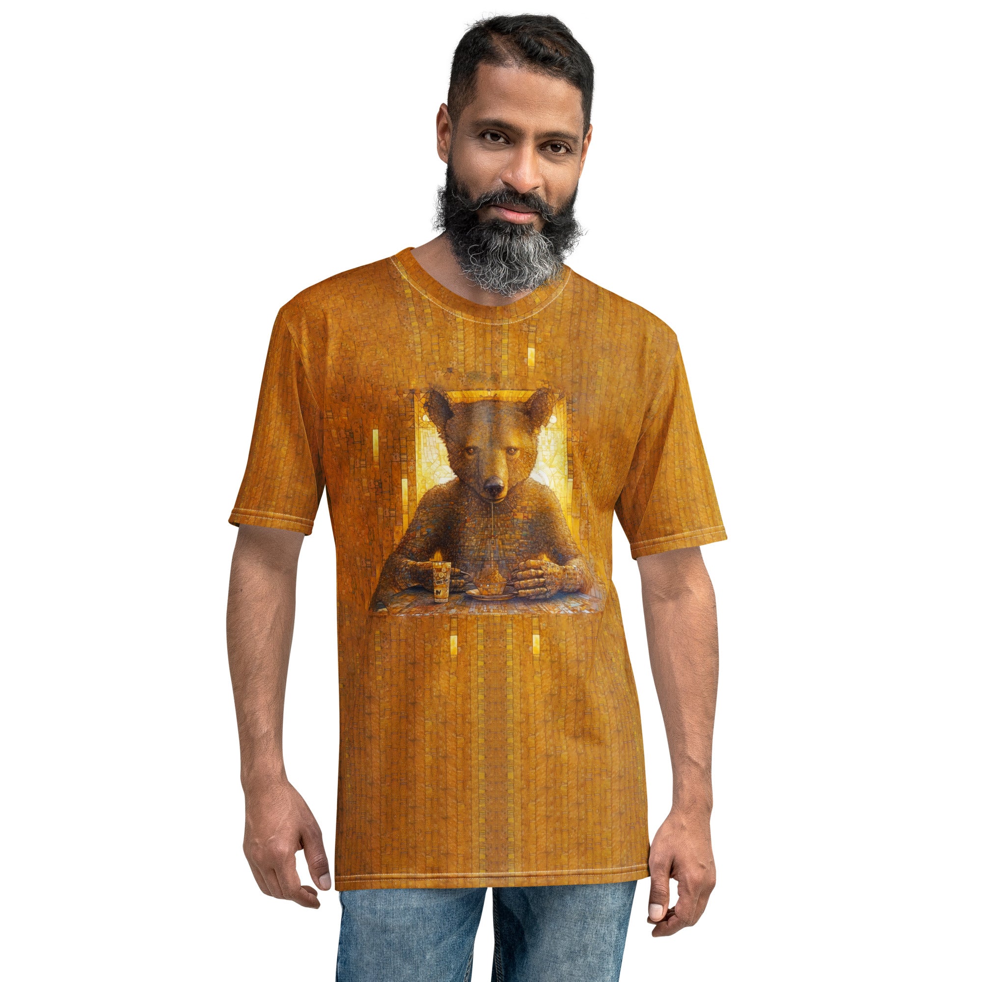 Majestic Bear print on men's crewneck t-shirt.