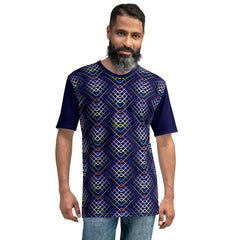 Man wearing Abstract Waves Crewneck Tee outdoors