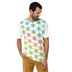 Digital Waves pattern on Men's stylish t-shirt.