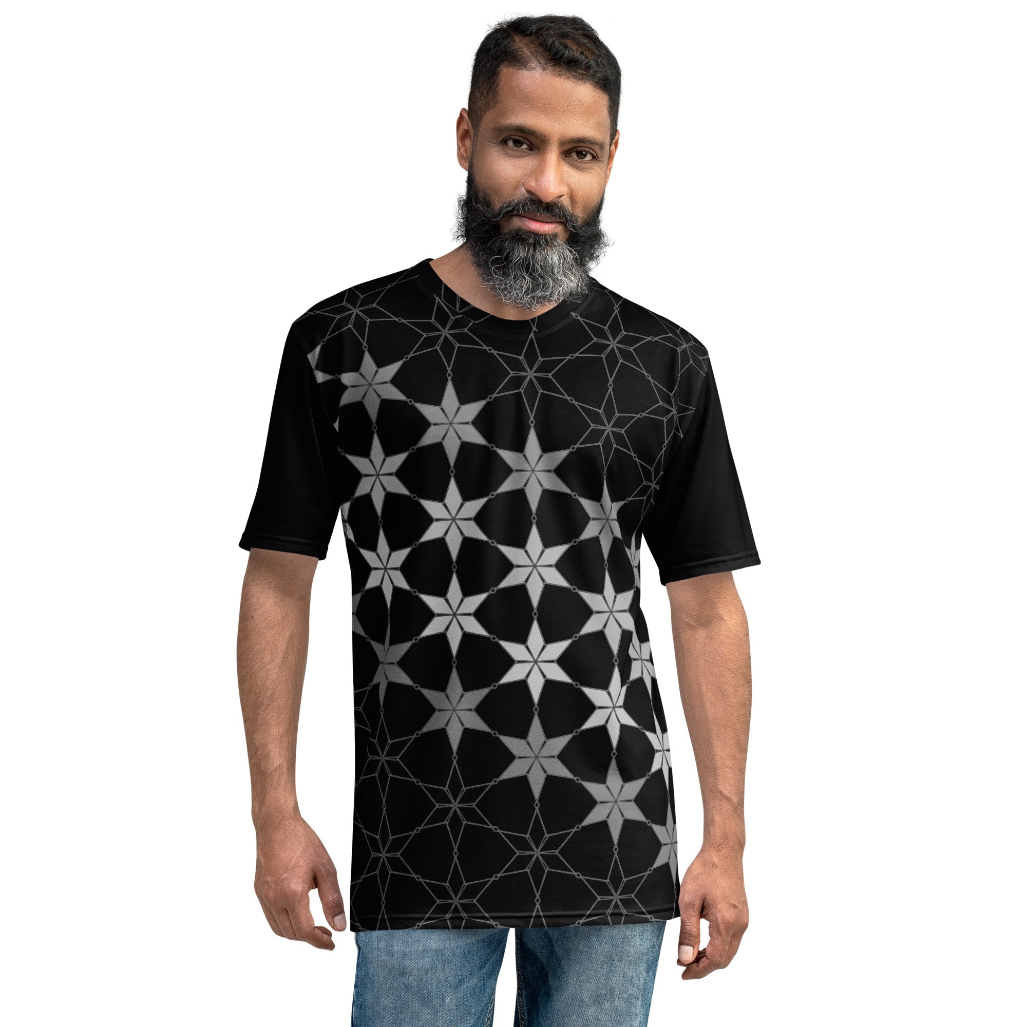 Retro Grid pattern on Men's Crew Neck T-Shirt