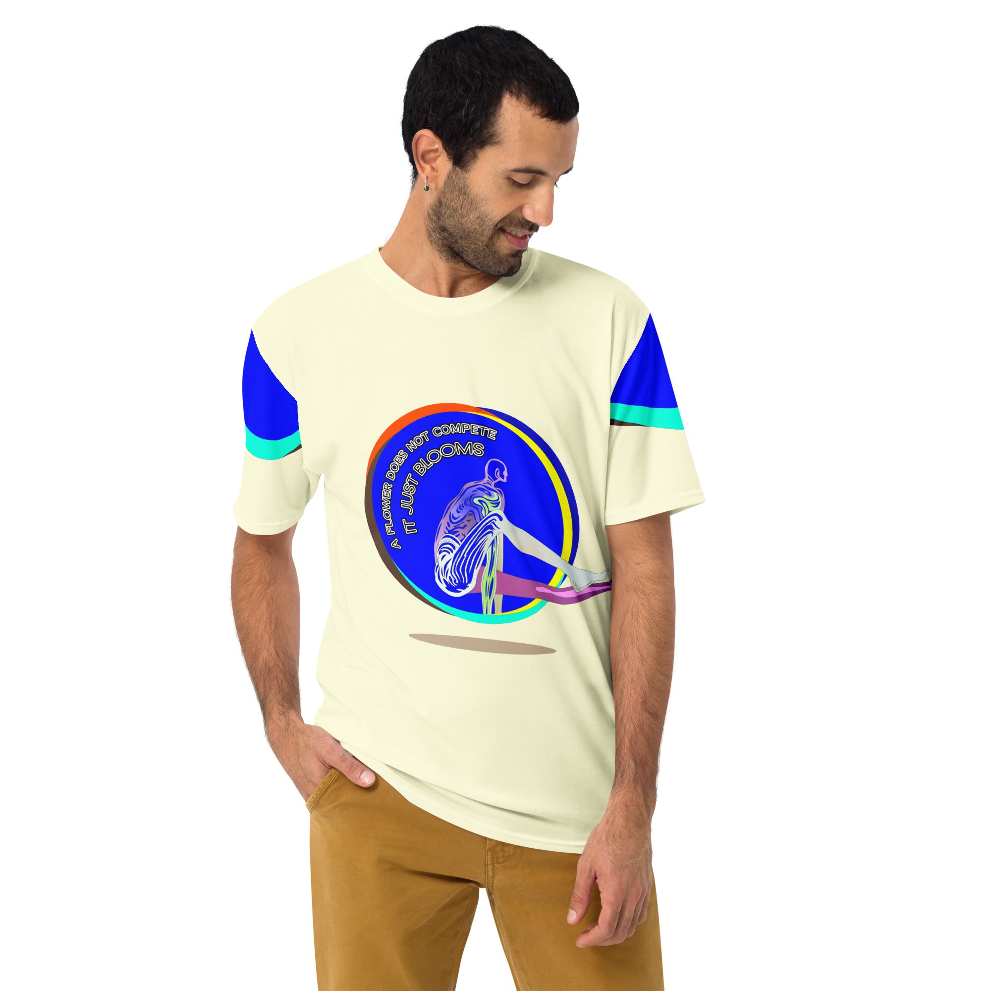 Aligned Asana Men's Crew Neck T-Shirt front view.