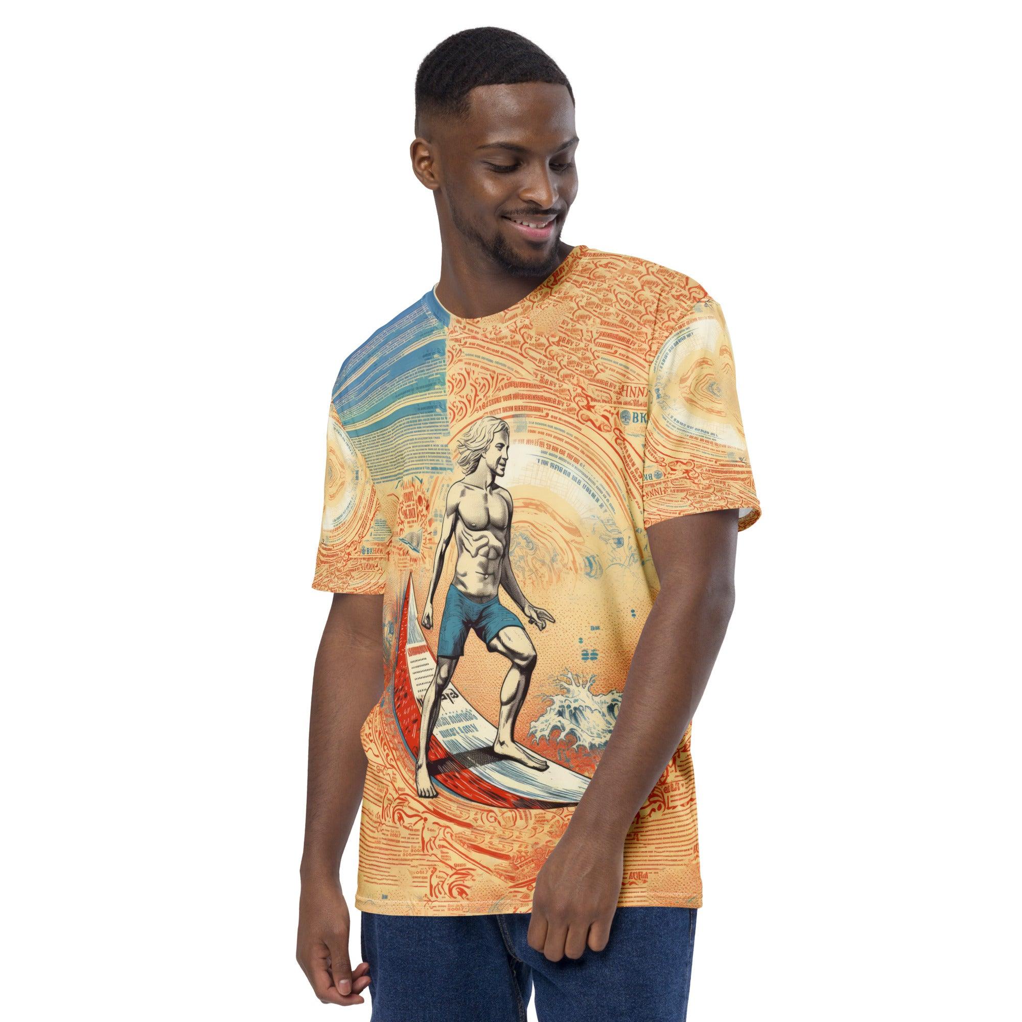 Surfing Spirit All-Over Print Men's Crew Neck T-Shirt" - Beyond T-shirts