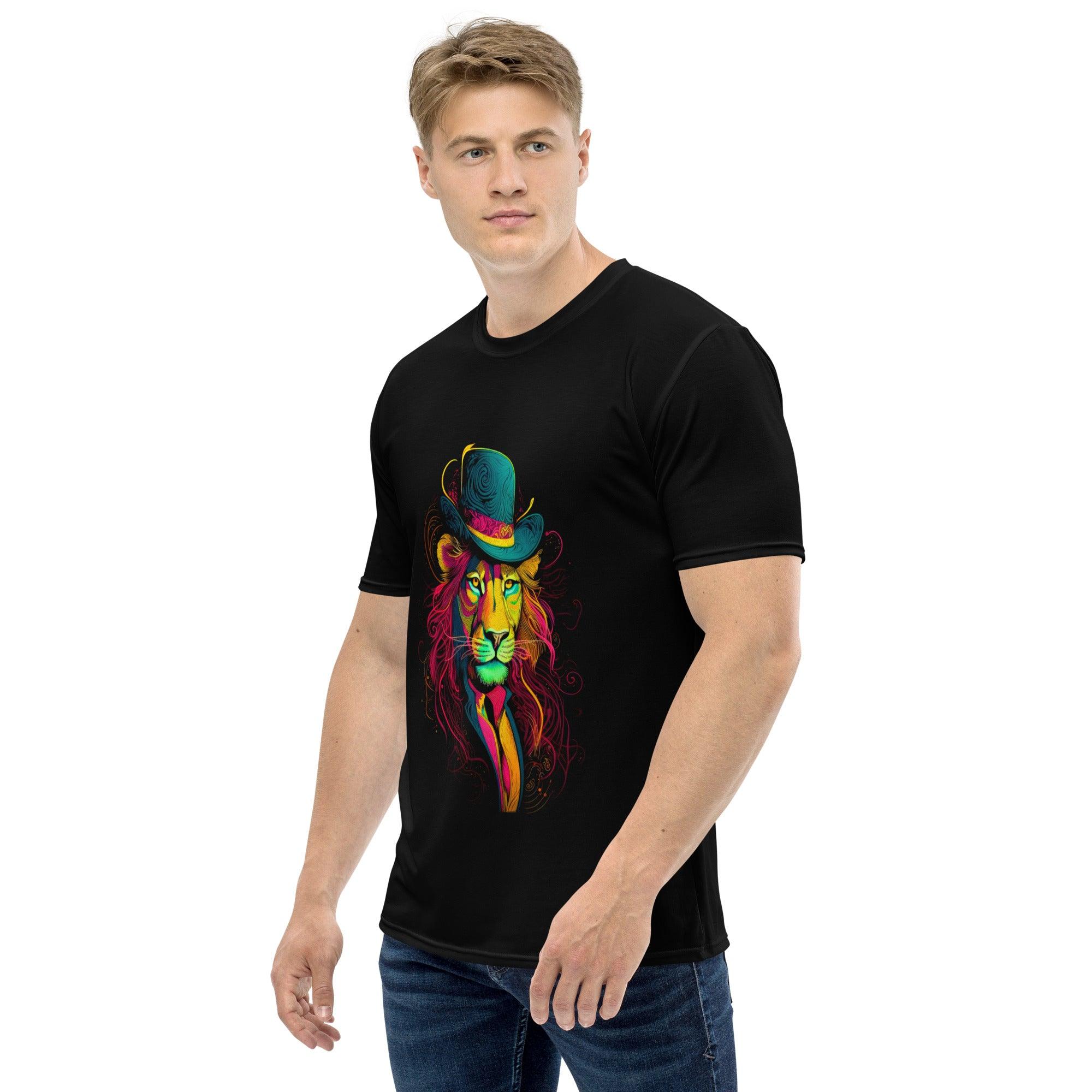 Roaring Majesty Men's Lion Print Crew Neck Tee - Beyond T-shirts