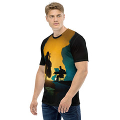 Jazz Notes Jazz Age Vibes Men's Crew Neck T-Shirt - All-Over Print - Beyond T-shirts