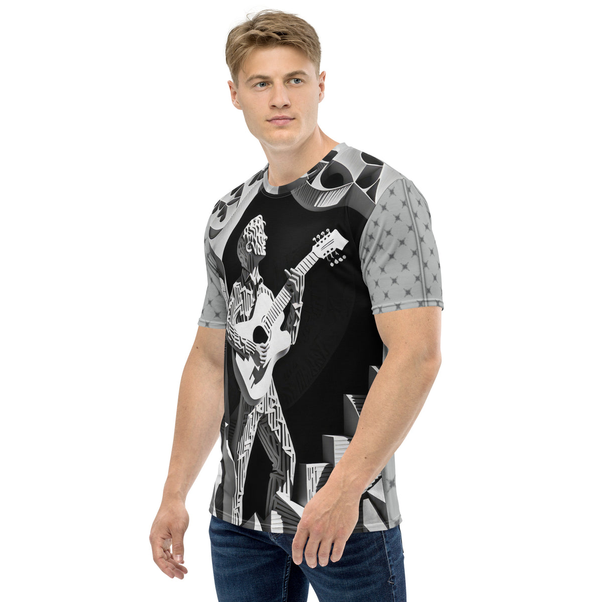 Grunge Groove Men's Crew Neck T-Shirt