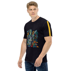 Stylish Soundwave Pattern Men's T-Shirt in Crew Neck Style