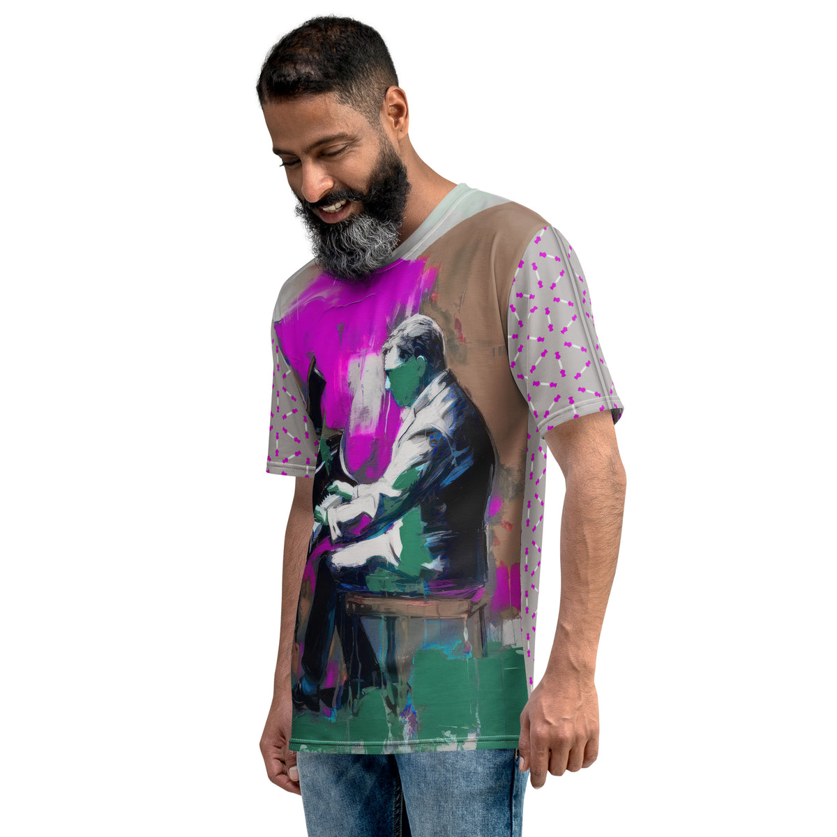 Serene Abstract Men's Crew Neck T-Shirt