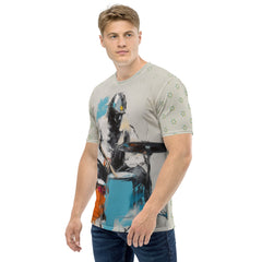 Subdued Geometry All-Over Print Men's Crew Neck T-Shirt