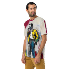 Abstract Waves All-Over Print Men's Crew Neck T-Shirt