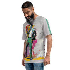 Balance and Contrast All-Over Print Men's Crew Neck T-Shirt