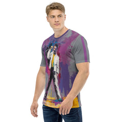 Linear Elegance All-Over Print Men's Crew Neck T-Shirt