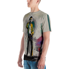 Minimalist Melody All-Over Print Men's Crew Neck T-Shirt