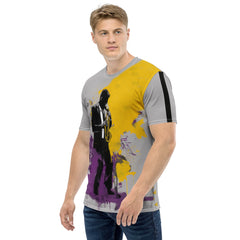 Tranquil Lines Abstract Men's Crew Neck T-Shirt