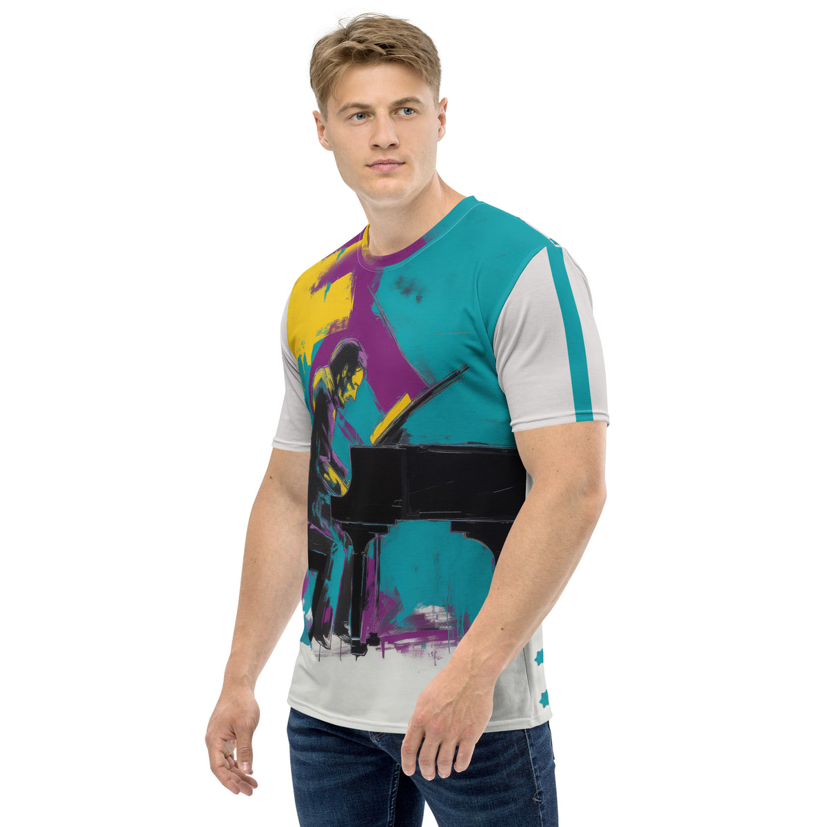 Harmony of Elements Minimalist Men's Crew Neck T-Shirt